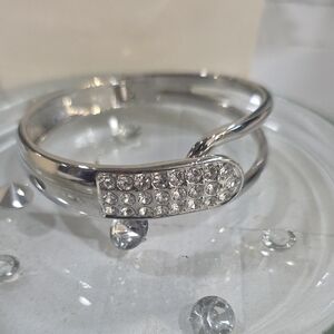 Elegant Titanium Silver Crystal Bracelet, Water and Tarnish Resistant